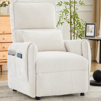 Recliner Chair, Small Recliners For Small Spaces, Electric Recliner Chairs For Adults With Memory Function, Reclining Chair With Pillow And Side Pocke by Ebern Designs