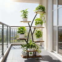 Indoor Plant Stand With Full Spectrum Grow Lights - 7 Tier Metal Corner Shelf For Multiple Plants, Adjustable Brightness & Timer, Sturdy Display Rack by Arlmont & Co.