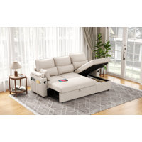 L-shaped Sectional Sofa Bed Pull Out Sleeper Couch With Storage Chaise by Ebern Designs