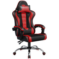 High Back Gaming Chair with Massage Lumbar Pillow by Inbox Zero