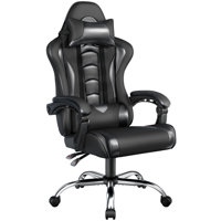 High Back Gaming Chair with Massage Lumbar Pillow by Inbox Zero