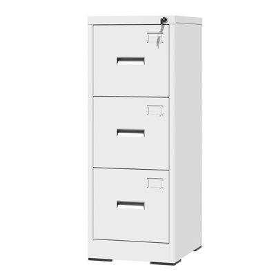Heavy-Duty 3-Drawer File Cabinet With Lock - Vertical Storage Cabinet For Home Office, Organizes Letter, Legal & A4 Size Documents by Orren Ellis