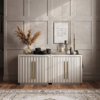Modular Sideboard with Storage & Adjustable Shelves, White Sand by Latitude Run