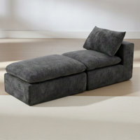 Upholstered Chenille Chaise Lounge Indoor – Deep 60" Seat, High-Density Foam & Pocket Springs, No Assembly Needed