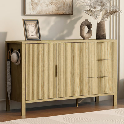 Modern Wave-Pattern Sideboard with 3 Drawers by George Oliver