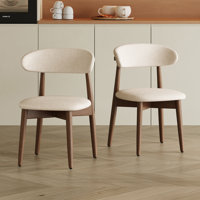 Modern Solid Wood Dining Chair With Upholstered Fabric Seat by Orren Ellis