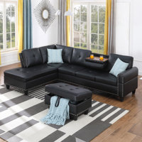 Sectional Sofa With Chaise,l Shaped Couch With Storage Ottoman For Living Room,apartment by Ebern Designs