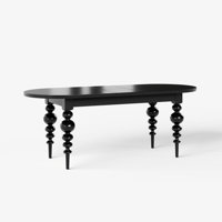 67"-79" Mid-Century Oval Extendable Dining Table Seats 4-8 People by Corrigan Studio