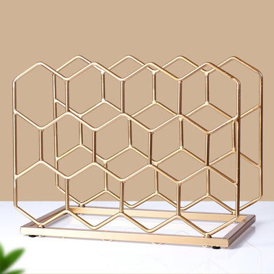 Freestanding Modern Metal Wine Rack, Suitable For Cabinets And Pantry, Gold Color by Ivy Bronx