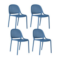 Shay Stackable Dining Chair Set Of 4 Indoor/ Outdoor Berry Blue by George Oliver