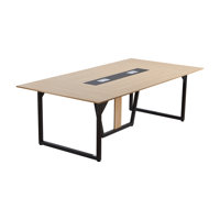 Conference Table, 8 ft Office Meeting Table for 10 Person, Modern Rectangle Seminar Desk with Metal Legs, Large Meeting Desk Ideal for Office, Boardro by Ebern Designs