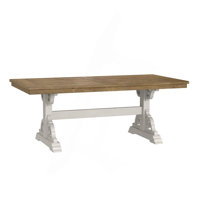 Brown And White Trestle Dining Table by Ophelia & Co.