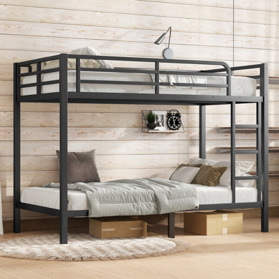 Metal Full Over Full Bunk Bed,Space-Saving/Noise Reduced/No Box Spring Needed by Latitude Run