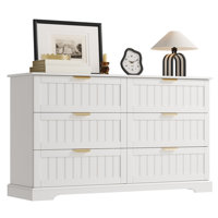 6 Drawers Dresser, 53.15"W Modern Chest of Drawers with Metal Handle by Ebern Designs