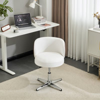Pu Modern Accent Swivel Chair Office Chair Adjustable Height No-Rolling Base For Office & Living Space by Ebern Designs
