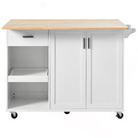 Kitchen Island With Foldable Counter Top, Kitchen Storage Cart With Slide-Out Shelf, Towel Rack And Drawer, Rolling Kitchen Cart On Wheels, For Kitche by Red Barrel Studio