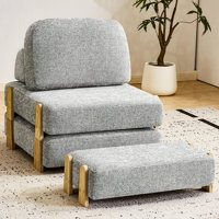 Folding Sofa Bed, 2 in 1 Convertible Sleeper Chair with Pillow & Back Support for Living Room, Bedroom, Home Office by Latitude Run