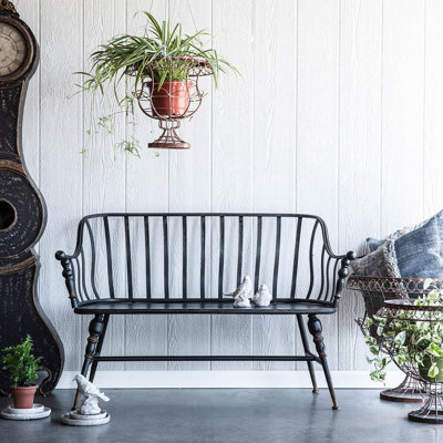 Metal Settee Bench by Williston Forge
