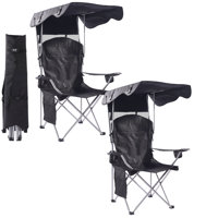 Set Of 2 Portable Camping Chairs With Built in Shade by Arlmont & Co.