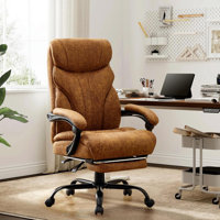 Ergonomic Office Chair, Wide PU Leather Gaming Chair with 90°-135° Reclining Backrest, 360° Swivel Wheels, Adjustable Height, 350 Lbs Capacity by Ivy Bronx