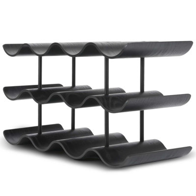 Countertop Wine Rack,12 Bottle Freestanding Wine Bottle Holder Stand,3 Tier Wooden Wine Storage Rack (Walnut) by Prep & Savour