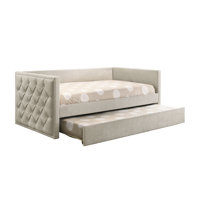 Modern Fabric Twin Sofa Bed Daybed with Trundle by Red Barrel Studio