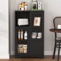 25.6" 2 - Door Filing Credenza With Drawer And Open Storage by Ebern Designs