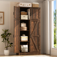 71” Storage Cabinet With Adjustable Shelves And Barn Doors by Wrought Studio