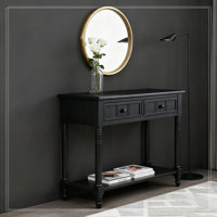 Console Table with Two Drawers and Bottom Shelf by Latitude Run