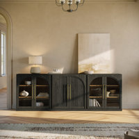 3-Piece Modular Buffet Cabinet with Storage - C+2A - Ebony by Latitude Run