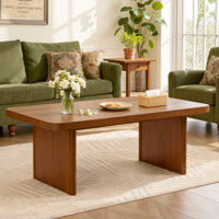 47.2" Modern Farmhouse Coffee Table with Solid Pine Legs & Rounded Corners by Latitude Run