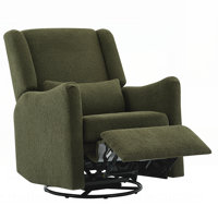 Swivel Glider Rocking Chair with Recliner, Teddy Fleece Upholstery, and Smooth Gliding Motion Comfort by Latitude Run