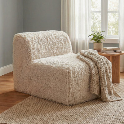 Cathryn Faux Fur Foam Modular Compressed Armless Chair by Hokku Designs