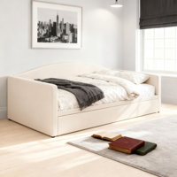 Daybed with Extended Pop Up Trundle, Upholstered Sofa Bed Daybed, by Red Barrel Studio
