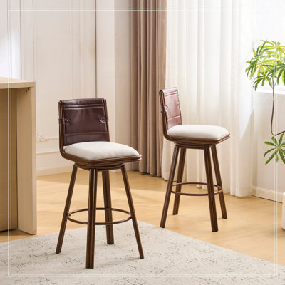 Upholstered Bar Stool with Metal Frame by 17 Stories