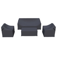 Brandtley Aluminum Conversation Set Group Seating Patio Furniture Covers by Arlmont & Co.
