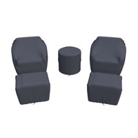 Cambelle 2-Person Outdoor Swivel Seating Group with Ottomans by Arlmont & Co.