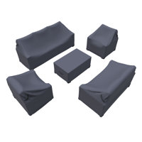 Outdoor Aluminum Conversation Set Group Seating Patio Furniture Covers by Arlmont & Co.