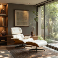 Pu Leather Swivel Lounge Chair With Ottoman by George Oliver