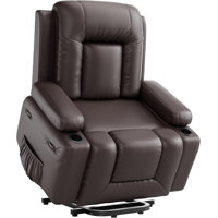 PU Leather Power Lift Recliner Chair, Faux Leather Recliner Chair Sofa with Massage and Heat, Remote Control Electric Stand Assist, for Elderly and Pe by Alcott Hill