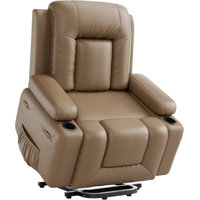 PU Leather Power Lift Recliner Chair, Faux Leather Recliner Chair Sofa with Massage and Heat, Remote Control Electric Stand Assist, for Elderly and Pe