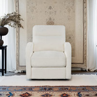 360° Swivel Sherpa Recliner Chair With Hidden Storage & Side Pockets, Cozy Barrel Arm Accent Chair For Living Room by Latitude Run
