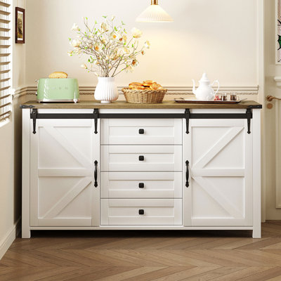 55" Wide 2 - Door 4 - Drawer Credenza Office Storage Cabinet by Ophelia & Co.