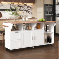 Versatile Kitchen Trolley With Extendable Top & 6 Locking Wheels by Latitude Run