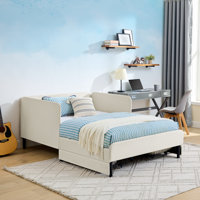 Upholstered Platform Bed Frame With 2 Storage Drawers, Adjustable Velvet Sofa Bed, by Wrought Studio