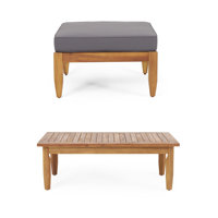 Mid-Century Modern Ottoman + Coffee Table Set by Latitude Run