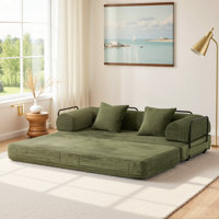 78"modular Two Person Corduroy Sofa Bed With Pillows, High-density Sponge Loveseat For Living Room by George Oliver