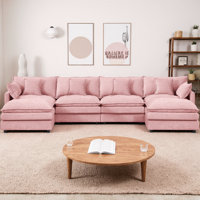 130.7" U-Shaped Modular Sectional Sofa with 2 Movable Ottomans, 4-Seater Chenille Cloud Couch Set for Living Room, DIY Combination with High-Resilienc by Latitude Run