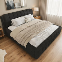 Comfortable Foam Headboard Platform Bed - Solid MDF Frame, Box Spring Free, Long-Lasting