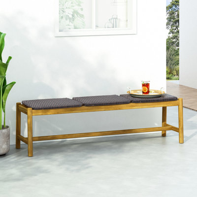 3 Seater Bench - Rustic Outdoor Seating Bench Of Wood, 62.84 In. D X 16.23 W 18.06 H, 24.25 Lb Wood With Character In Color, by Dakota Fields